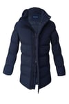 Hipatu Süvari Slim Fit Kapşonlu Lacivert Uzun Dolum Mont