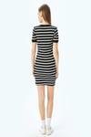 Koton Bisiklet Yaka Kısa Kollu Fitilli Mini Bodycon Elbise