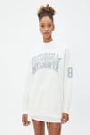 Koton Bisiklet Yaka Sweatshirt Oversize Baskılı Uzun Kollu Ribanalı