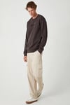 Koton Bisiklet Yaka Sweatshirt Slogan Baskılı Uzun Kollu Pamuklu İnterlok Kumaş