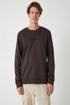 Koton Bisiklet Yaka Sweatshirt Slogan Baskılı Uzun Kollu Pamuklu İnterlok Kumaş