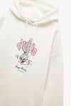 Koton Bugs Bunny Lisanslı Arkası Baskılı Şardonlu Uzun Kollu Kapüşonlu Oversize Sweatshirt