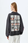 Koton Bugs Bunny Oversize Sweatshirt Bisiklet Yaka Arkası Baskılı Lisanslı