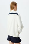 Koton Dik Yaka Yarım Fermuarlı Kolej Baskılı Şardonlu Oversize Sweatshirt