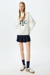 Koton Dik Yaka Yarım Fermuarlı Kolej Baskılı Şardonlu Oversize Sweatshirt