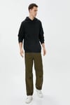 Koton Erkek Basic Kapşonlu Sweat Uzun Kollu Siyah