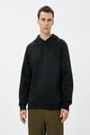 Koton Erkek Basic Kapşonlu Sweat Uzun Kollu Siyah