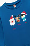 Koton Erkek Bebek Bisiklet Yaka Uzun Kollu Pamuklu Yılbaşı Baskılı Sweatshirt