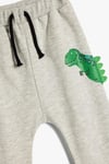 Koton Erkek Bebek Dinozorlu Jogger Eşofman Altı Beli Bağlamalı Cepli Aplike Detaylı