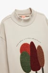 Koton Erkek Bebek Nakışlı Uzun Kollu Şardonlu Dik Yaka Sweatshirt