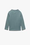 Koton Erkek Bebek Pamuklu Düğmeli Uzun Reglan Kollu Bisiklet Yaka Sweatshirt