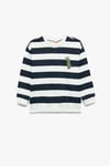 Koton Erkek Bebek Pamuklu Şardonlu Uzun Kollu Bisiklet Yaka Dinozor Baskılı Çizgili Sweatshirt