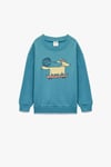 Koton Erkek Bebek Pamuklu Uzun Kollu Bisiklet Yaka Köpek Baskılı Şardonlu Sweatshirt