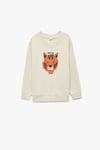 Koton Erkek Bebek Pamuklu Uzun Kollu Bisiklet Yaka Kaplan Baskılı Sweatshirt