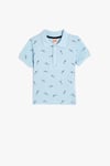Koton Erkek Bebek Polo Yaka Tişört Baskılı Dokulu Kısa Kollu Pamuklu