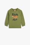 Koton Erkek Bebek Sweatshirt Aslan Baskılı Uzun Kollu Bisiklet Yaka Pamuklu