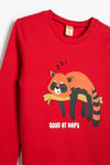 Koton Erkek Bebek Sweatshirt Hayvan Baskılı Bisiklet Yaka Pamuklu