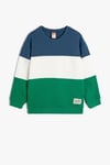 Koton Erkek Bebek Sweatshirt Uzun Kollu Renk Bloklu Pamuklu