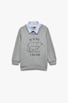 Koton Erkek Bebek Uzun Kollu Gömlek Yaka Baskılı Sweatshirt