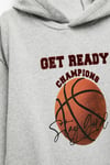 Koton Erkek Çocuk Basketbol Baskılı Şardonlu Uzun Kollu Kapşonlu Sweatshirt