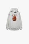 Koton Erkek Çocuk Basketbol Baskılı Şardonlu Uzun Kollu Kapşonlu Sweatshirt