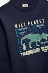 Koton Erkek Çocuk Dinozor Baskılı Şardonlu Uzun Kollu Bisiklet Yaka Sweatshirt