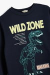 Koton Erkek Çocuk Dinozorlu Sweatshirt Bisiklet Yaka Uzun Kollu