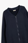 Koton Erkek Çocuk Fermuarlı Sweatshirt V Yaka Uzun Kollu