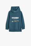 Koton Erkek Çocuk Kapşonlu Sweatshirt Motosiklet Baskılı Uzun Kollu