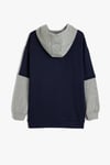 Koton Erkek Çocuk Kapşonlu Sweatshirt Renk Bloklu Brooklyn Baskılı Uzun Kollu Şardonlu