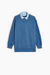 Koton Erkek Çocuk Okul Sweatshirt Basic Okul Gömleği Yaka Detaylı Uzun Kollu Pamuklu