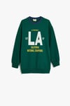 Koton Erkek Çocuk Oversize Sweatshirt Kolej Baskılı Bisiklet Yaka Pamuklu