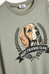 Koton Erkek Çocuk Oversize Sweatshirt Köpek Baskılı Bisiklet Yaka Uzun Kollu Pamuklu