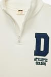 Koton Erkek Çocuk Pamuklu Dik Yaka Uzun Kollu Nakışlı Yarım Fermuarlı Sweatshirt