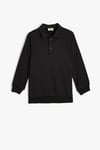 Koton Erkek Çocuk Polo Yaka Sweatshirt Uzun Kollu Düğme Detaylı Pamuklu