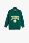 Koton Erkek Çocuk Sweatshirt Dik Yaka Yarım Fermuarlı Kolej Baskılı Pamuklu