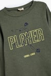 Koton Erkek Çocuk Sweatshirt Uzun Kollu Bisiklet Yaka Futbol Temalı Baskı Detaylı