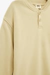 Koton Erkek Çocuk Uzun Kollu Düğme Detaylı Yuvarlak Yaka Oversize Sweatshirt