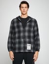 Koton Erkek Ekoseli Kapüşonlu Sweatshirt Cep Detaylı Fermuarlı Etiket Baskılı