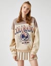 Koton Kadın Baskılı Sweatshirt Ribanalı