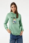 Koton Kanguru Cep Detaylı Şardonlu Kedi Baskılı Kapüşonlu Sweatshirt