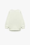 Koton Kız Bebek Bisiklet Yaka Nakışlı Dokulu Uzun Kollu Sweatshirt