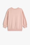 Koton Kız Bebek Çiçek Baskılı Sweatshirt Uzun Kollu Bisiklet Yaka Şardonlu Pamuklu