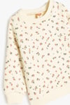 Koton Kız Bebek Çiçek Desenli Pamuklu Uzun Kollu Sweatshirt