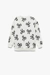 Koton Kız Bebek Fiyonk Baskılı Uzun Kollu Bisiklet Yaka Sweatshirt
