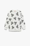 Koton Kız Bebek Fiyonk Baskılı Uzun Kollu Bisiklet Yaka Sweatshirt