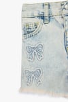 Koton Kız Bebek Fiyonk Nakış Detaylı Cepli Pamuklu Denim Şort