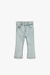 Koton Kız Bebek İspanyol Paça Kot Pantolon Cepli Pamuklu - Flare Jean