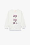 Koton Kız Bebek Pamuklu Uzun Kollu Bisiklet Yaka Baskılı Sweatshirt