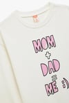 Koton Kız Bebek Pamuklu Uzun Kollu Bisiklet Yaka Baskılı Sweatshirt